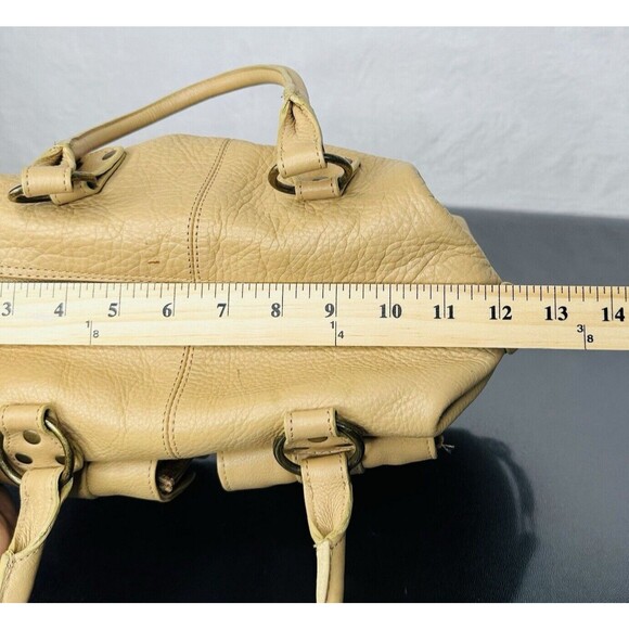 Naturalizer Tan Pebble Grain Leather Handbag Double Front Pockets 12"x5"x6" - Picture 15 of 15